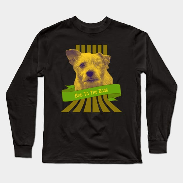 Bad to the bone one eyed dog Long Sleeve T-Shirt by happygreen